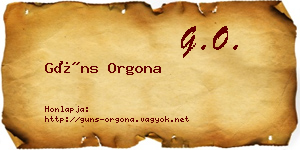 Güns Orgona névjegykártya